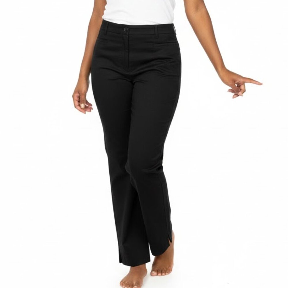 Simply Vera Vera Wang Black Ankle Pants Size 14 Side Slit Stretch Trousers